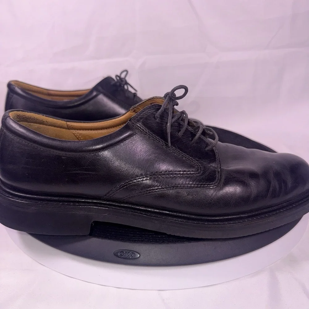 ECCO Mens Comfort Fibre System Black Shoe Size 45 Leather 11.5
